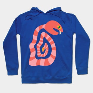 SNAKE EYES Striped Graphic Rattlesnake with Big Fang - UnBlink Studio by Jackie Tahara Hoodie